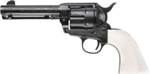 Pietta 1873 The Shootist .45 Long Colt revolver, 4.75 in barrel, blued engraved finish, ultra ivory grips