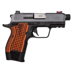 Kimber CDS9 9mm two-tone gray slide black frame orange G10 grips 3.64 in threaded barrel