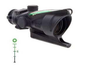 Trijicon ACOG 4x32 scope with green illuminated donut reticle in matte black