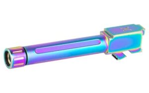True Precision 9mm threaded 416 stainless billet barrel for Glock 19 in Spectrum (Rainbow PVD)