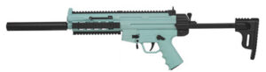 ATI GSG-16 .22 LR carbine in mint green with collapsible synthetic stock