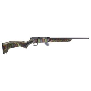 Savage Mark II Minimalist .22 LR 18 in rifle with green laminate stock