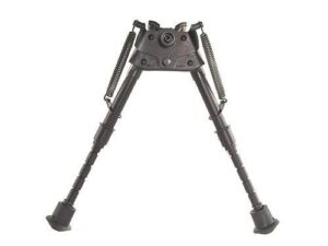 Harris S-BRM 6-9 inch swivel bipod with notched legs and rubber feet in black