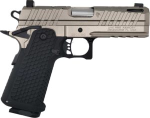 Live Free Armory Apollo 11 Compact 9mm pistol in platinum silver with RMSc optic cut