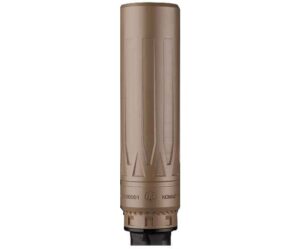 Dead Air Nomad Ti XC 7.62mm suppressor with Xeno adapter and DA124 Omni Brake in FDE
