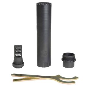 YHM Resonator R2 .30 cal quick-detach suppressor in matte black with muzzle brake