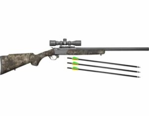 Traditions Crackshot XBR with 16.5in .22 LR barrel and 20in XBR arrow-launching barrel in Veil Wideland camo