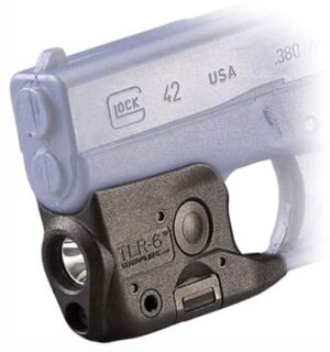 Streamlight TLR-6 100 lumen weapon light with red laser for Glock 42/43 in black