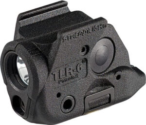 Streamlight TLR-6 100 lumen weapon light with integrated red laser for Springfield Hellcat, black