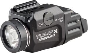 Streamlight TLR-7X USB 500-lumen rail-mounted weapon light in black anodized finish