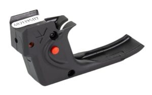 Viridian E-Series red laser sight mounted for Ruger LCP II, trigger-guard mount, black finish