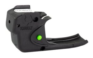 Viridian E-Series green laser sight mounted on Ruger LCP II, black finish
