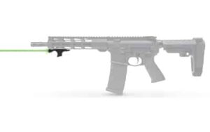 Viridian HS1 hand stop with integrated red laser mounted on Picatinny rail, black