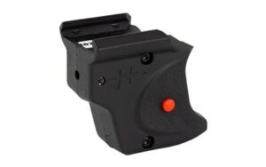 Viridian E-Series red laser sight mounted on Springfield Hellcat trigger guard