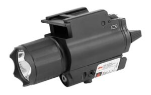 NcSTAR AQPFLS 200-lumen Cree LED flashlight with adjustable red laser and Weaver quick-release mount