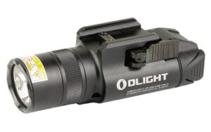 Olight Baldr Pro R weapon light with integrated green laser and white LED in black