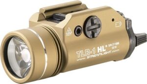 Streamlight TLR-1 HL weapon light Flat Dark Earth mounted on rail