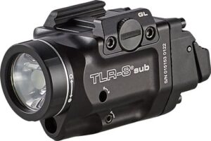 Streamlight TLR-8 Sub 500 lumen weapon light with integrated red laser for Glock 43X/48