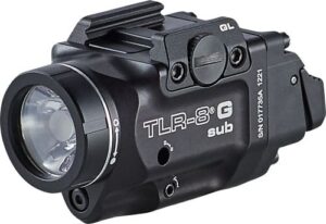 Streamlight TLR-8 G Sub weapon light with green laser for Glock 43X/48 MOS, black