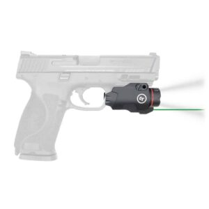 Crimson Trace CMR-207G Rail Master Pro green laser and 400-lumen white light mounted on Picatinny rail