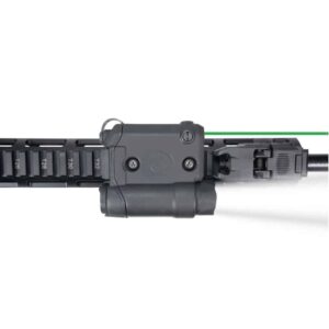 Crimson Trace CMR-301 Rail Master Pro green laser and white light mounted on a Picatinny rail, black finish