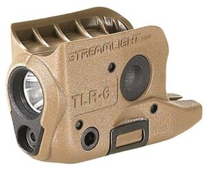 Streamlight TLR-6 weapon light with integrated red laser in Flat Dark Earth for Glock 42/43