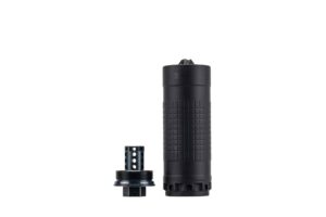 IWI IWS6K 6mm suppressor with 1/2x28 HUB+ mount in black Cerakote