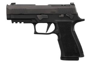 Sig Sauer P320 XTEN Carry Comp 10mm 3.8 inch pistol in black with integrated compensator