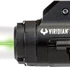 Viridian X5L Gen 3 green laser and tactical light mounted on a universal pistol rail