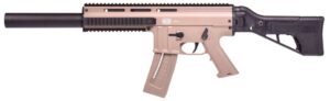 BLG Mauser M-15 SD tan rifle with faux suppressor and folding 3-position stock