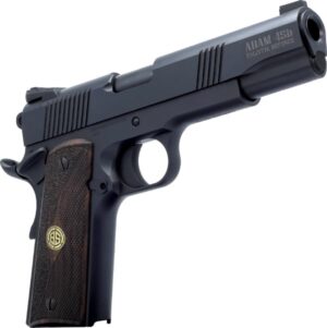 DA Dickinson DCKSN45BS 1911 .45 ACP 5-inch Black Steel Barrel Shiny Black Serrated Slide Wood Grip