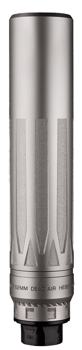 Dead Air Nomad LTi XC 7.62mm suppressor kit with Xeno adapter and DA124 Omni Brake, silver finish
