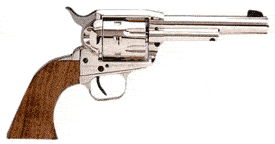 EAA Bounty Hunter .45 Long Colt 4.5 in single-action revolver in nickel with walnut grips