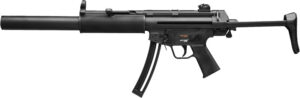 HK MP5 .22 LR rifle 16.1 inch barrel 25rd black retractable stock faux suppressor
