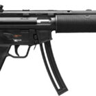HK MP5 .22 LR rifle 16.1 inch barrel 25rd black retractable stock faux suppressor
