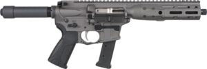 LWRC ICP9TG8 IC-9 9mm AR-style pistol with 8.50-inch threaded barrel and tungsten gray receiver