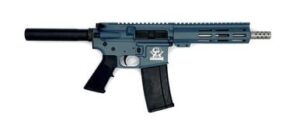 Great Lakes GL15223SSPBLU .223 Wylde AR-pistol blue titanium finish left profile