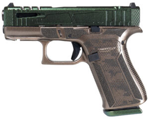Shark Coast Tactical Cypress Raptor Cerakote Glock G43X MOS green slide flat dark earth frame
