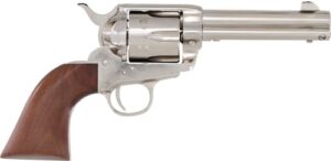 Cimarron Pistolero 9mm 4.75 inch nickel finish with walnut grip revolver