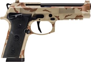 Beretta 92XI SAO 9mm pistol in Desert DPM Cerakote with 4.7-inch barrel