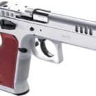 Tanfoglio Stock II OR 9mm pistol 4.45 inch chrome angle view
