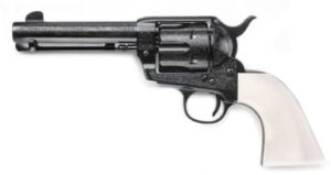 Pietta The Shootist .357 Magnum 4.75 in revolver with ultra ivory grips and laser scroll engraving