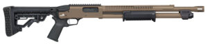 Mossberg 590R 12ga 18.5in FDE Cerakote pump-action shotgun profile