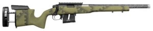 Proof Research Latitude LOP 22LR Sendero Green Jungle rimfire rifle with 18 inch carbon-wrapped barrel