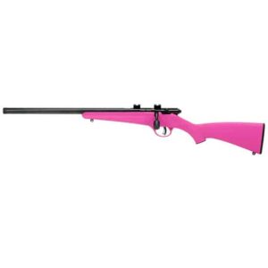 Savage Rascal FV-SR left-hand .22 LR youth single-shot rifle, pink synthetic stock, 16.12 in heavy barrel