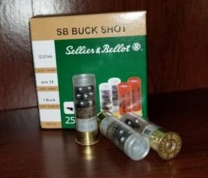 Sellier & Bellot 12 Gauge Ammunition SB12BSF 2-3/4" 1 Buckshot 12 Pellets 1200 fps 25 Rounds