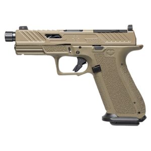 Shadow Systems XR920 Elite 9mm FDE optic-ready pistol with threaded spiral-fluted barrel