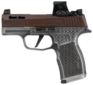 Sig Sauer P365X Shark Coast Tactical Debacle with brown Cerakote slide and RomeoX optic