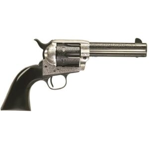 Taylors and Company TF Uberti 1873 single-action .357 Mag revolver with coin photo engraved finish and walnut grip
