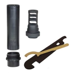 Yankee Hill Machine YHM Turbo T3 5.56 suppressor in Black Nitride with muzzle brake